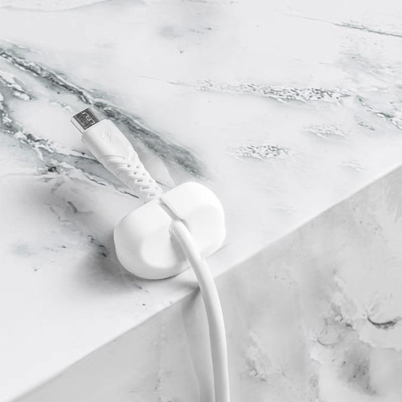 

Generic Self Adhesive No Residue Silicone White Cable Organizer Desktop Wire Clip Holder For Charging Data Usb Cables