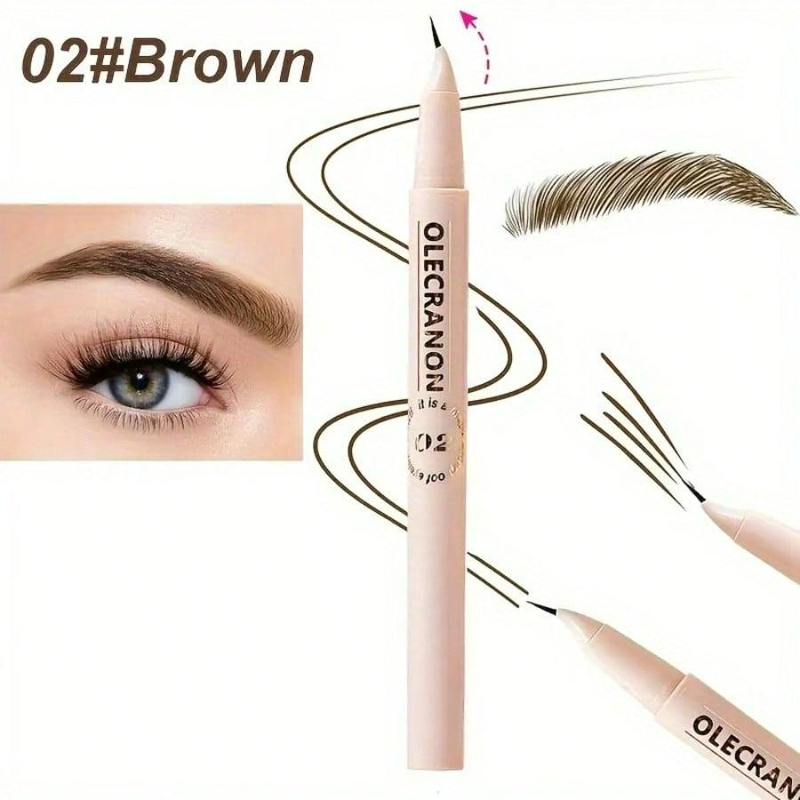 Ultra-Fine Angled Eyebrow Pencil Ultra-Fine Pen Tip, Curved Tip Eyeliner Pen For Lower Lashes Long-Lasting Waterproof Brow Makeup For Beginners
