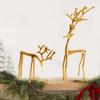 Festival Gyllene Ren Skulptur Metall Julpynt Premium Heminredning För Julfirande