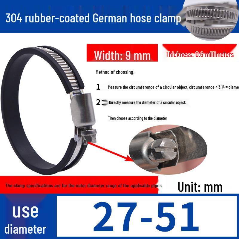 Expanded German-Style Quick-Release 304 Stainless Steel Hose Clamp