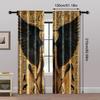 2pcs, Curtains&Window Treatment 2D print with the goddess Isis_ pharaohs and hieroglyphics Polyester (without rod) Festive Use