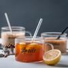 500ml Creative Letter Glass Mug,large Belt with Juice Mug Office Teacup Dessert Cup Oatmeal Breakfast Cup Milk Drinkware