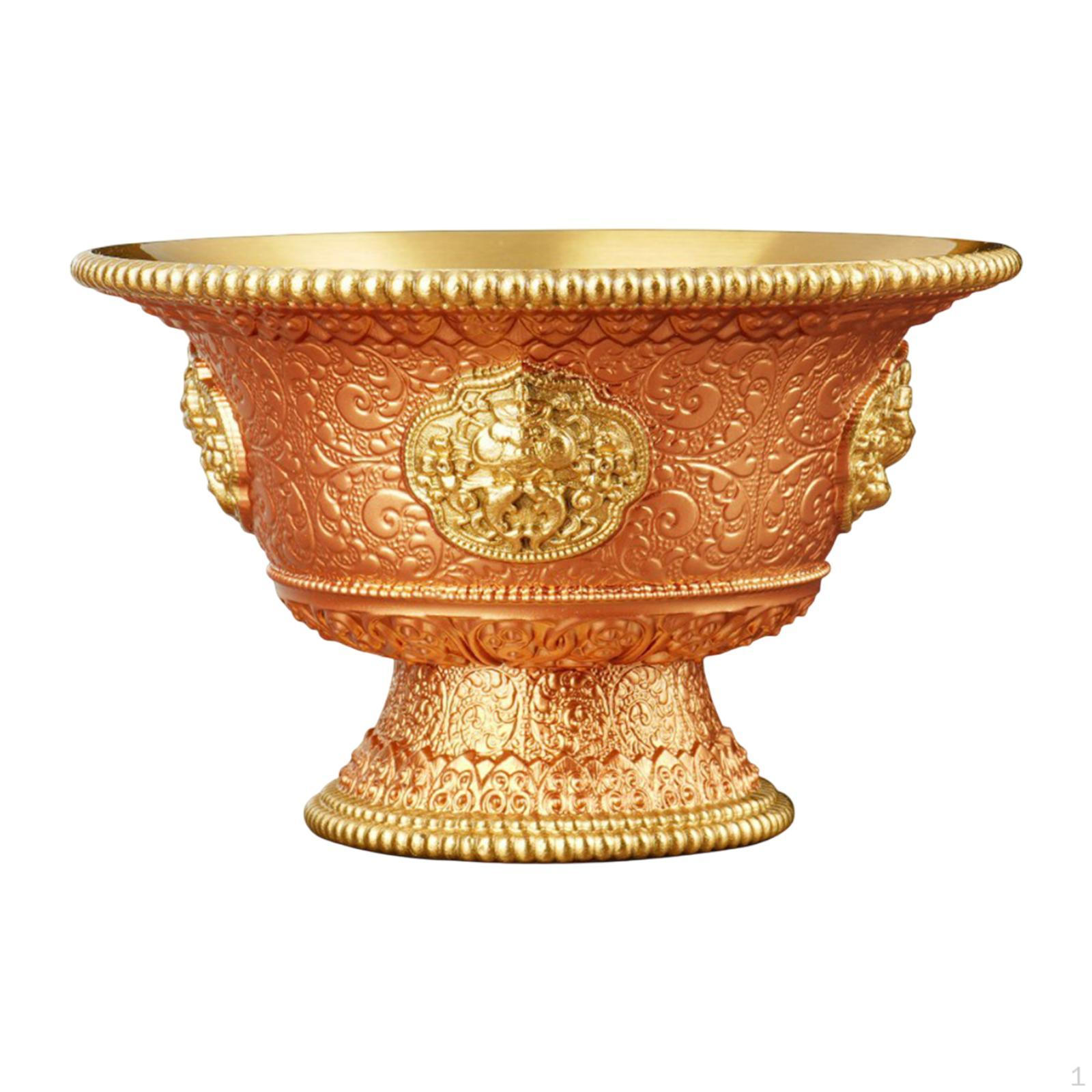 

Тибетская буддийская чаша для подношения воды, чаша для поклонения, принадлежности для аларов, латунная утварь, художественные изделия золотой