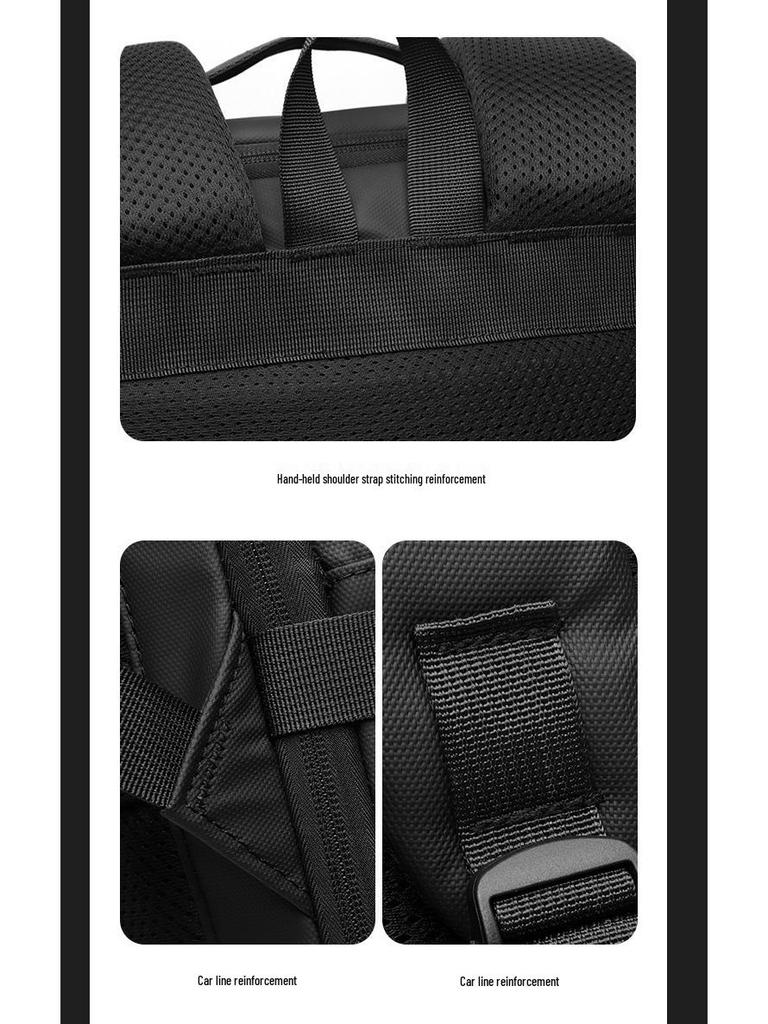 Expandable Men's Travel Backpack for Business and Short Trips - Large Capacity and Multifunctional Laptop Bag