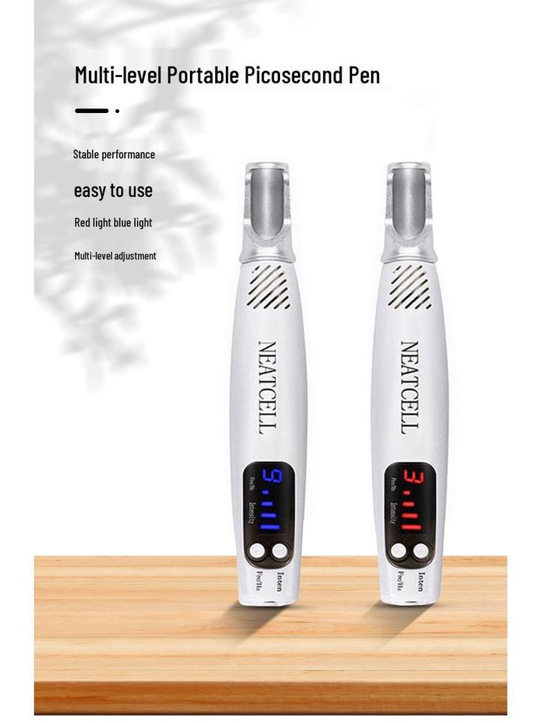 Handheld Portable Picosecond Pen for Home Use: Spot & Mole Removal Beauty Tool with Blue & Red Light Therapy