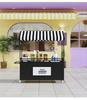 Wrought Iron Mobile Food Cart with Disassemblable Display Rack for Night Market or Flower Stall.
