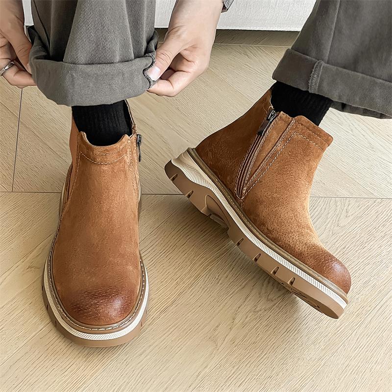 Fashion Genuine Leather Chelsea Boots Fashionable and Versatile Style Daily Outdoor Parties Business Office Youth Quality Quality Shoes