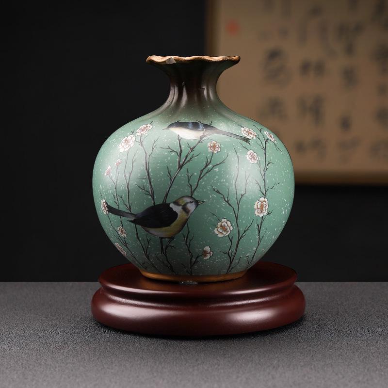 Imitation Mahogany Wood Vase & Incense Burner Stand