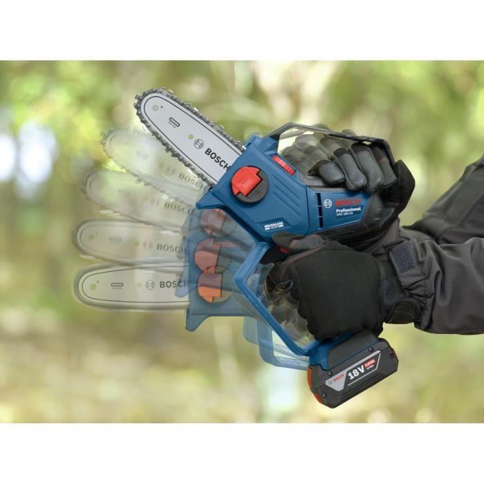 Bosch Professional 18V Chainsaw GKE 18V-15 (DIY Cuts Up To 13 Cm, Brushless Motor, 15 Cm Sheath) Without Battery