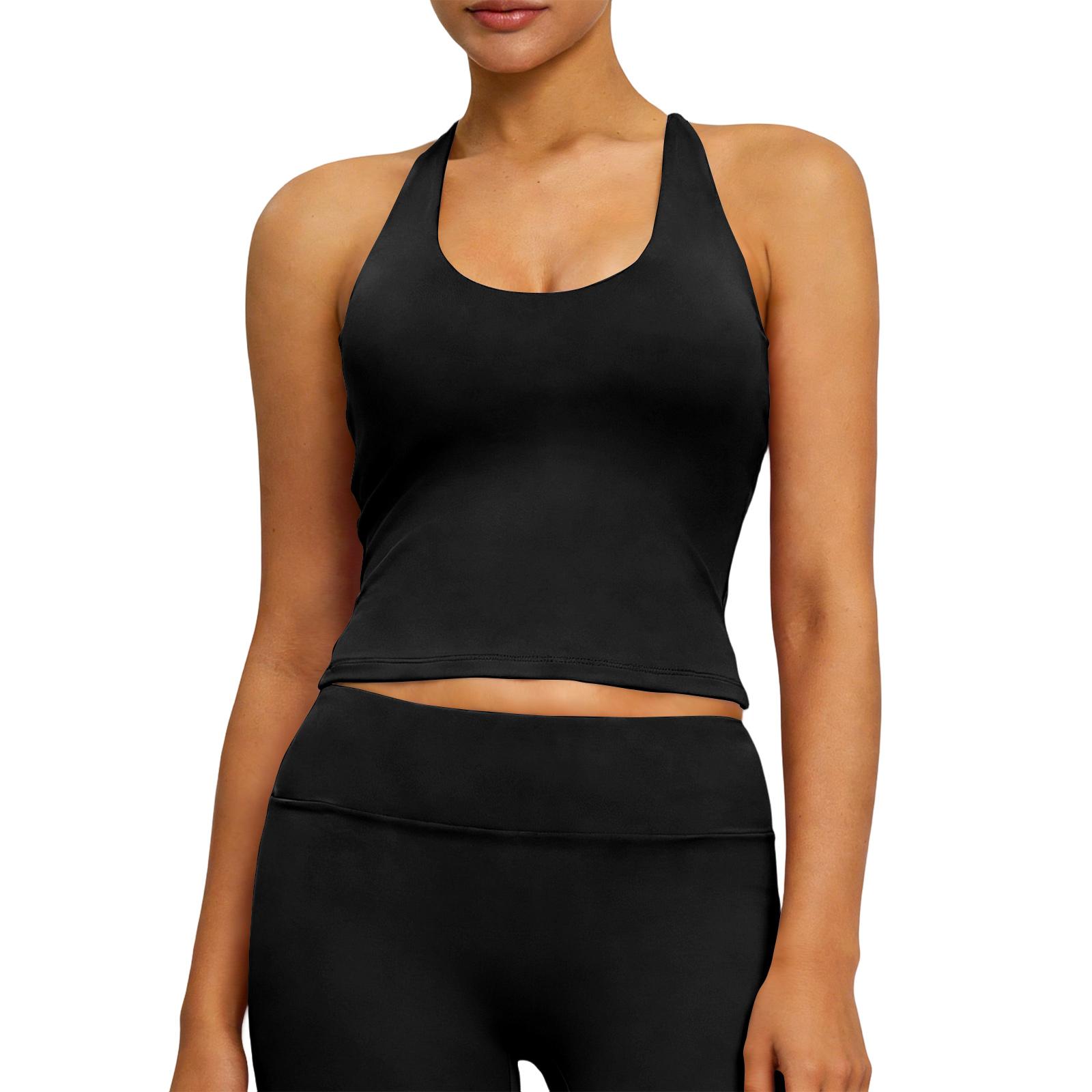 Женский сексуальный облегающий топ-майка для йоги без бретелей L