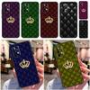 Quilted Texture Sofa Pattern Crown For Samsung Galaxy A26 A16 A06 A56 A36 A05 A22 A32 A52 A54 A34 A14 A55 A15 A53 A33 A35 Case