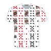 Fashionable and Fun Poker Pattern Men's Printed T-shirt 3D Printed Men's Street Casual Loose O-Neck Short Sleeve Top