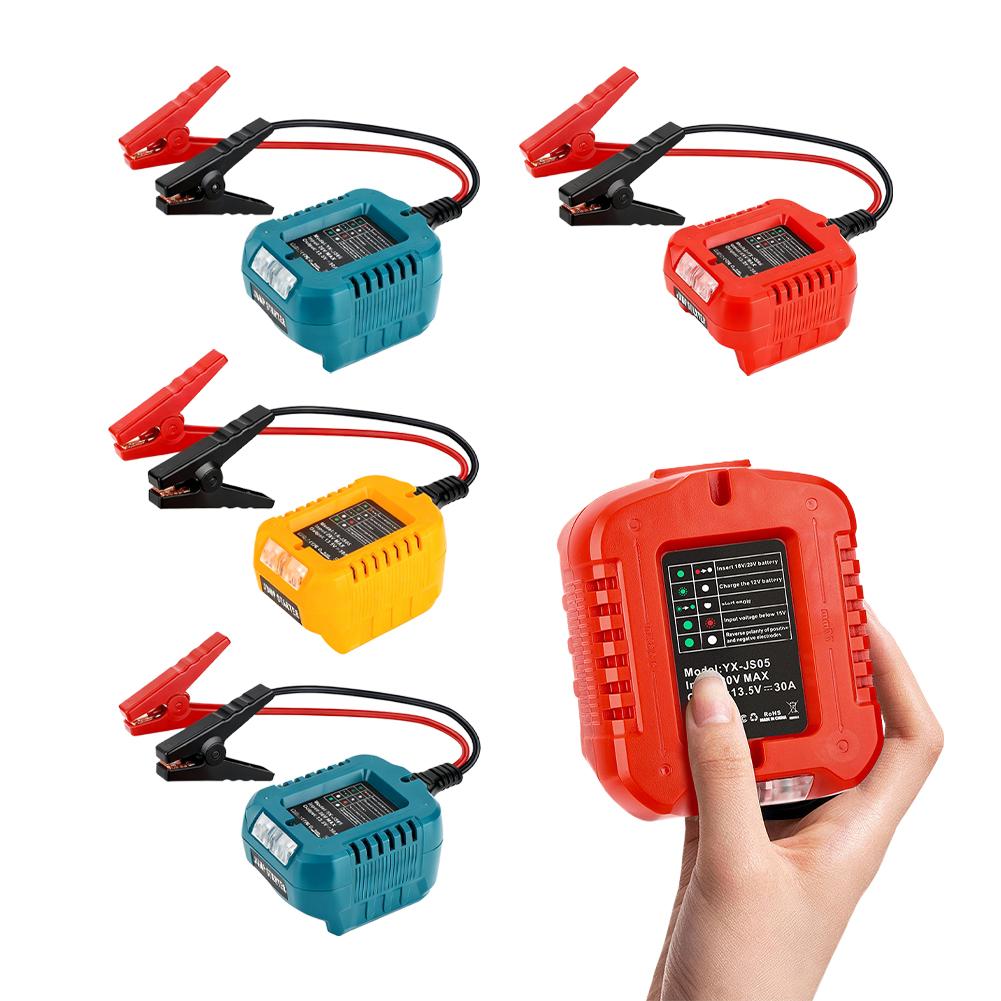 For Makit A/MWQ /Dewal T/BS18V 20V Lithium-Ion Battery Car Jump Starters Adapter With LED Power Indicator Light