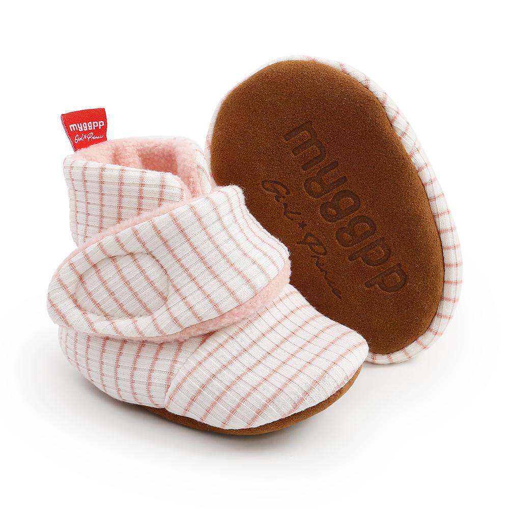 MYGGPP Autumn and Winter Striped Cotton Shoes Cotton Boots Baby Shoes Warm Shoes Baby Shoes Toddler Shoes