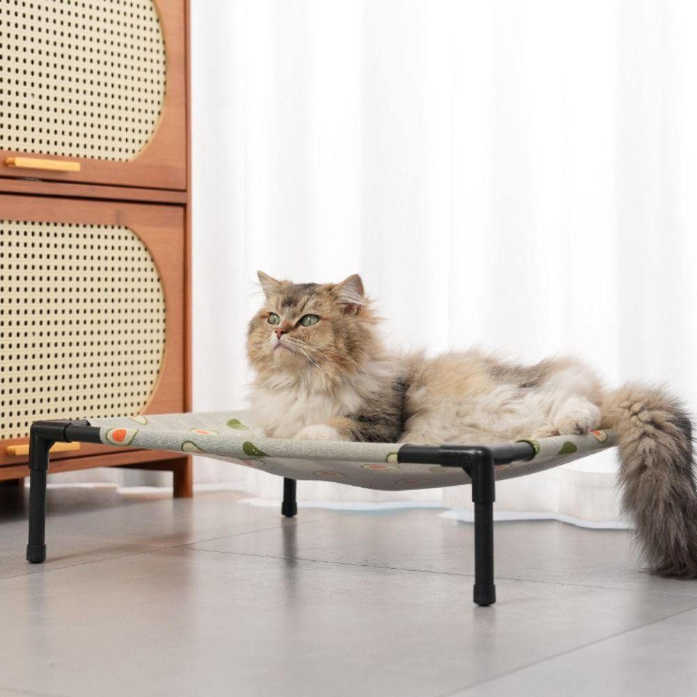 Detachable Pet Camping Bed Breathable Mesh Cat Sofa Bed Universal Cat Sleeping Bed  Outdoor Camping
