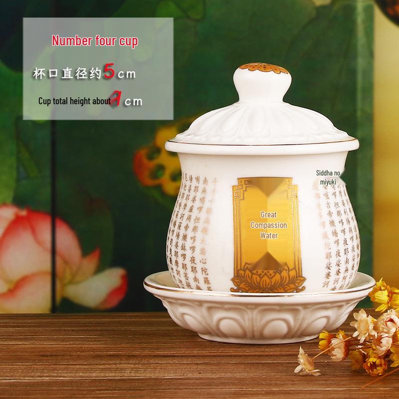 Keramische Opferbecher für Buddha, Guanyin und den Gott des Reichtums - Klein, Perfekt für Weihwasser und zum Anziehen von Reichtum.