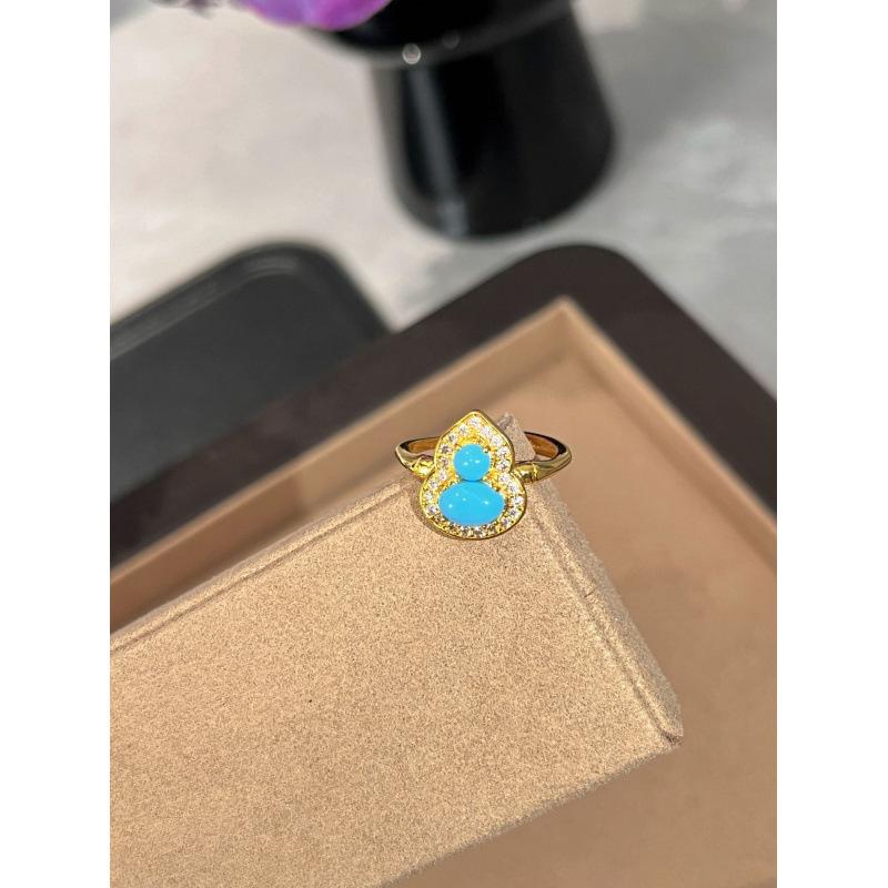 

Retro Full Diamond Imitation Turquoise Gourd Necklace Earrings White Niche Design High-End National Style Jewelry