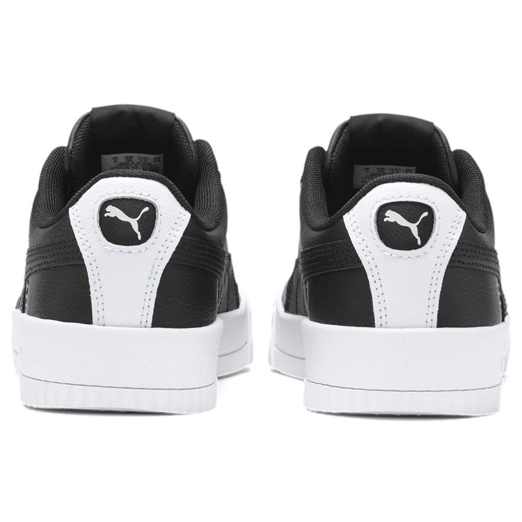 Puma Leather Slip Resistant Lightweight Low Top Skate Shoes Women Sneakers Black White 370325-22