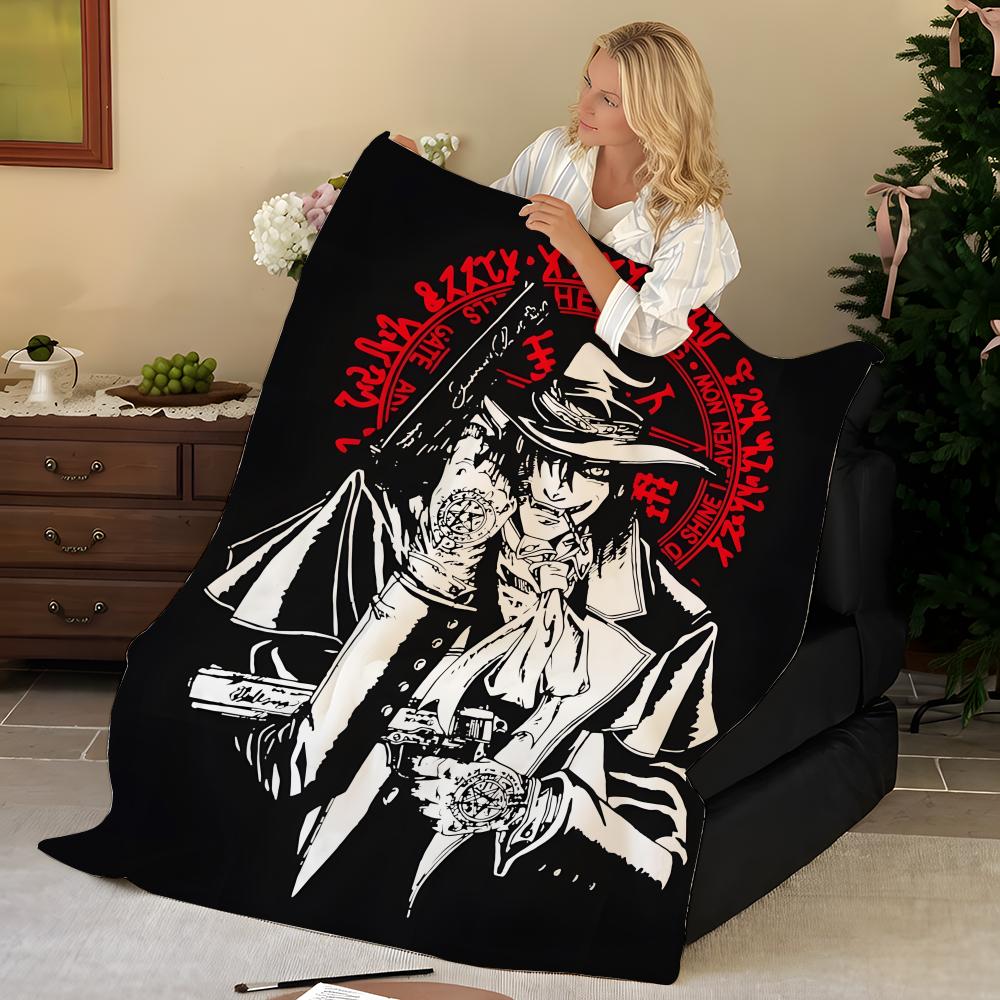 Anime H-Hellsing Throw Flannel Blanket, Soft Warm, Durable & Washable cute Cool