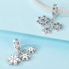 925 Silver Winter Snowflake Christmas Pendants Bracelet Charms Fit Women Jewelry Party Beads DIY Fine Gifts Accessories