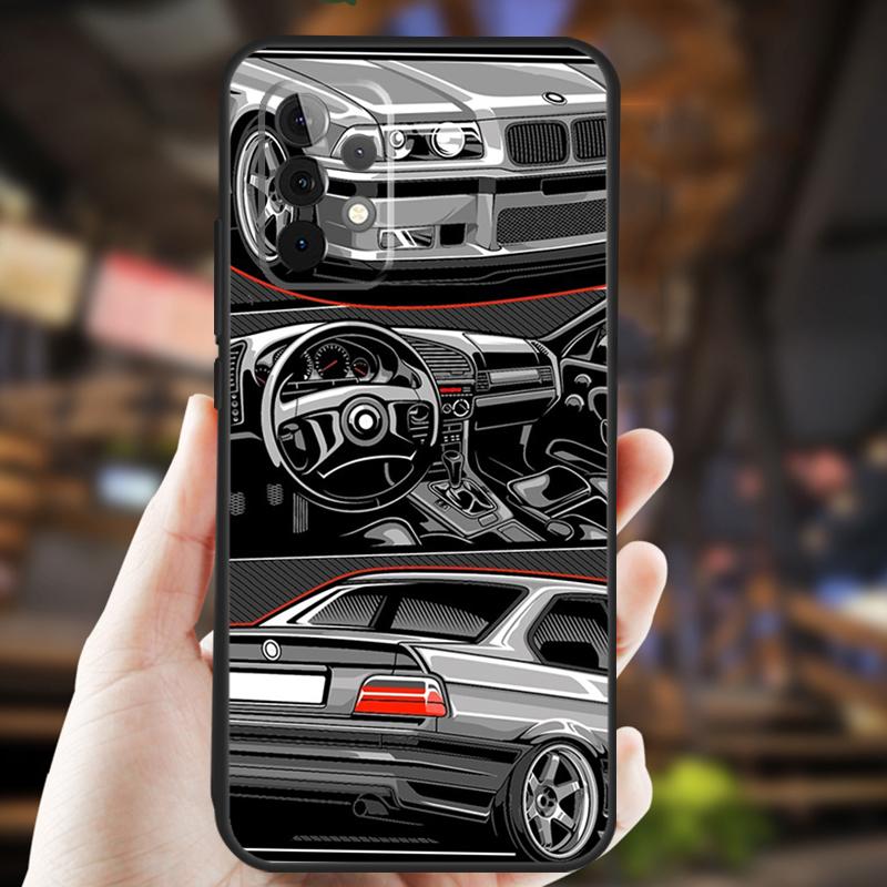 Japan JDM Sport Car Case For Samsung Galaxy A32 A56 A16 A15 A22 A52 A54 A14 A26 A36 A55 A35 A05 A06 A53 A33 A13