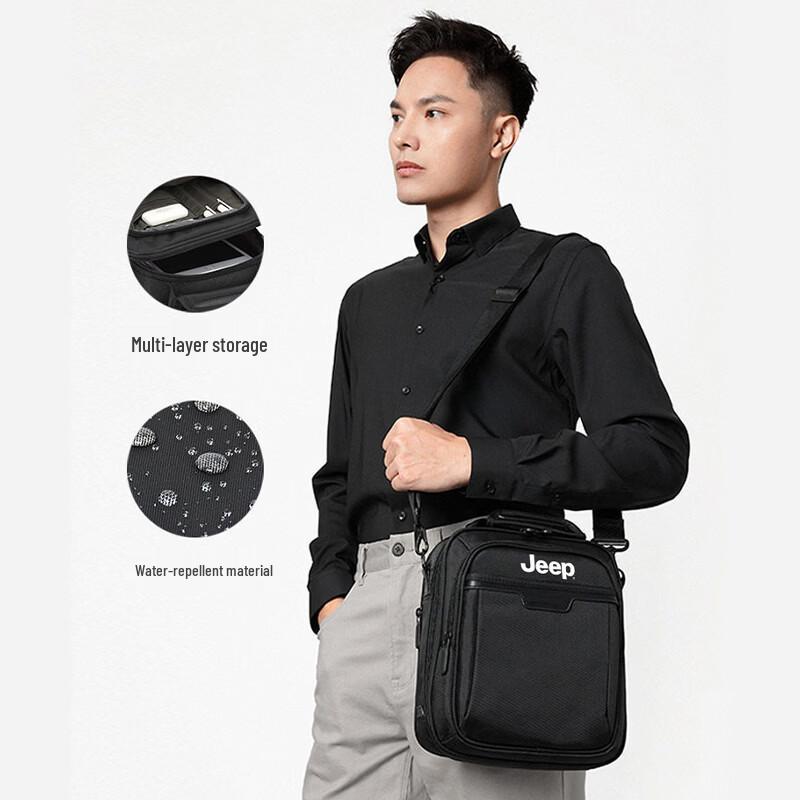 JEEP Men's Nylon Multi-Compartment Commuter Shoulder Bag