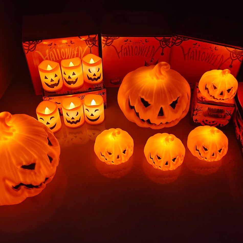 HotHalloween Led Pumpkin Lantern Light Home Decoration Candle Lamp Halloween Party Supplies Haunted House Horror Props Kids Gift