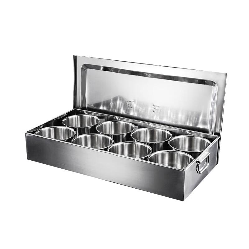 8-Piece Commercial Stainless Steel Spice Jar Set with Lids
