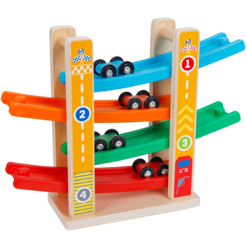 BABIBO Wooden Baby Gliding Toy Car/puzzle Rail Car Car Car/children's Inertial Sliding Toy Car
