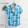 Men's Shark Print Men's Short Sleeve Shirt Men's Shirt Summer 2025 New