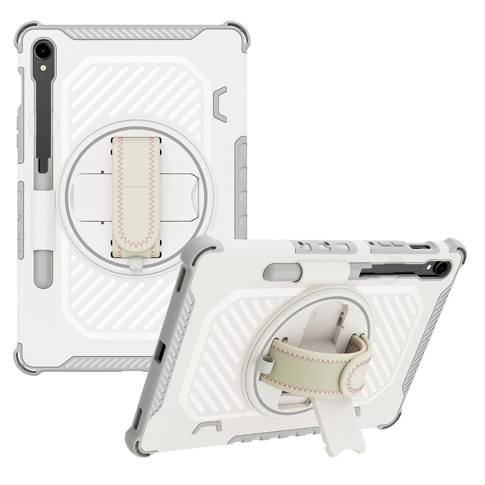 Kickstand Case for Samsung Galaxy Tab S9 FE/S9/S8/S7 PC+TPU Shockproof Tablet Cover with Hand Strap