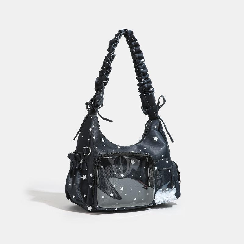 

New Student Boston Pain Bag Small Food Limit Korean One Shoulder Crossbody Two Dimensional Millet Bag Pain Bag One Shoulder