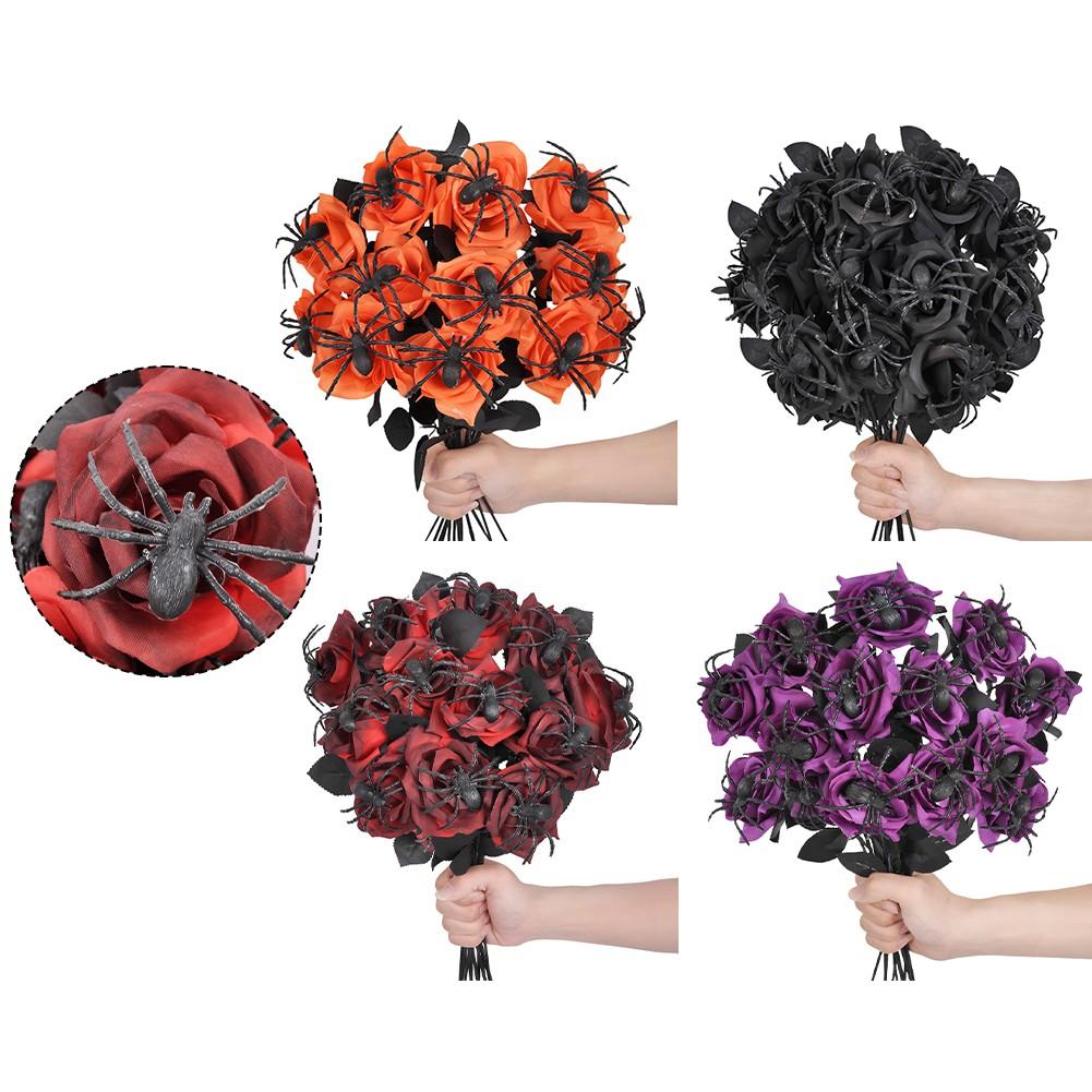 Artificial Flowers Fake Bouquet Halloween Flowers Spider Roses