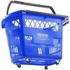 VEVOR Shopping Baskets, 6PCS, 39L Shopping Carts with Handles, Plastic Rolling Shopping Basket with Wheels