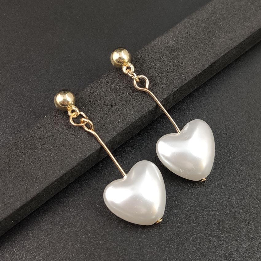 Convertible Retro Heart Pearl Earrings - Soft Japanese Harajuku Style