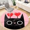 1pc Cat Love Office Round Area Rug, Indoor Mat Suitable For Office, Under Office Chairs Bedroom Living Room Home Decor, Room Deco 047