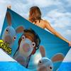 R-Rabbids I-InvasionS Microfiber Printed Beach Towel Mountain Climbing Yoga Beach Swimming Running Absorbent Soft Towel
