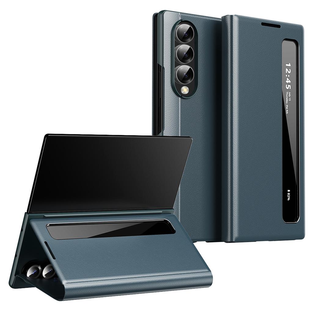 Für Samsung Galaxy Z Fold4 5G Hülle Smart View Fenster Leder Handyhülle