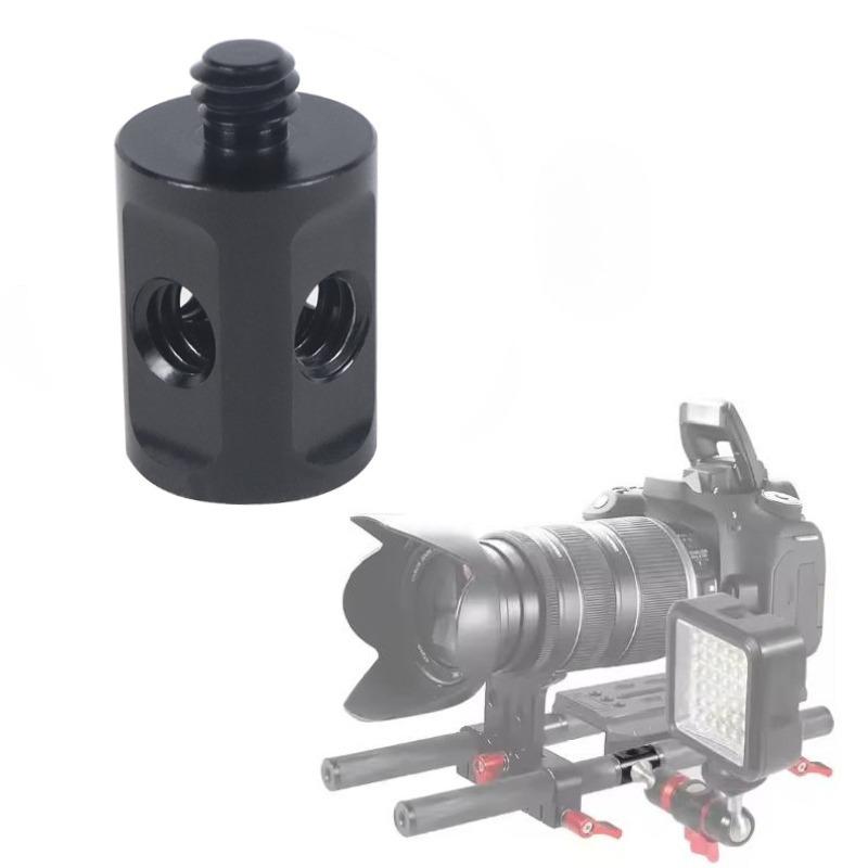 Double-Headed 1/4" Screw Camera Rod Connector with High Load Capacity