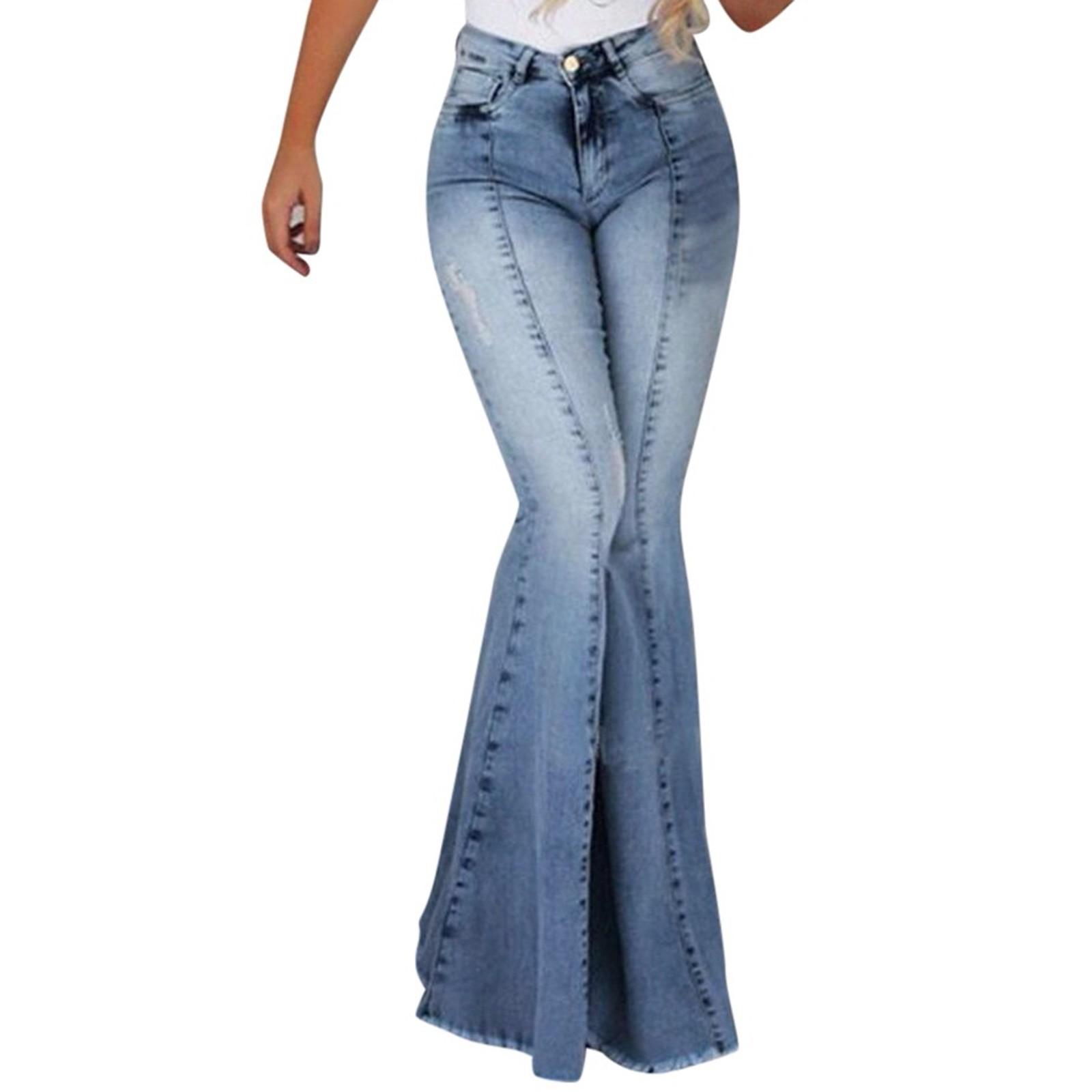 

(SU)Женские модные узкие джинсы с высокой талией, брюки на пуговицах, брюки-клеш