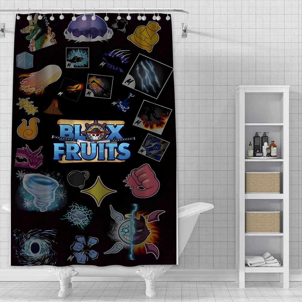 Shower Curtain Waterproof Polyester Fabric Paint Colorful Bath Curtains B-Blox Fruit Pupil Home Bathroom Decor Curtain With Hook
