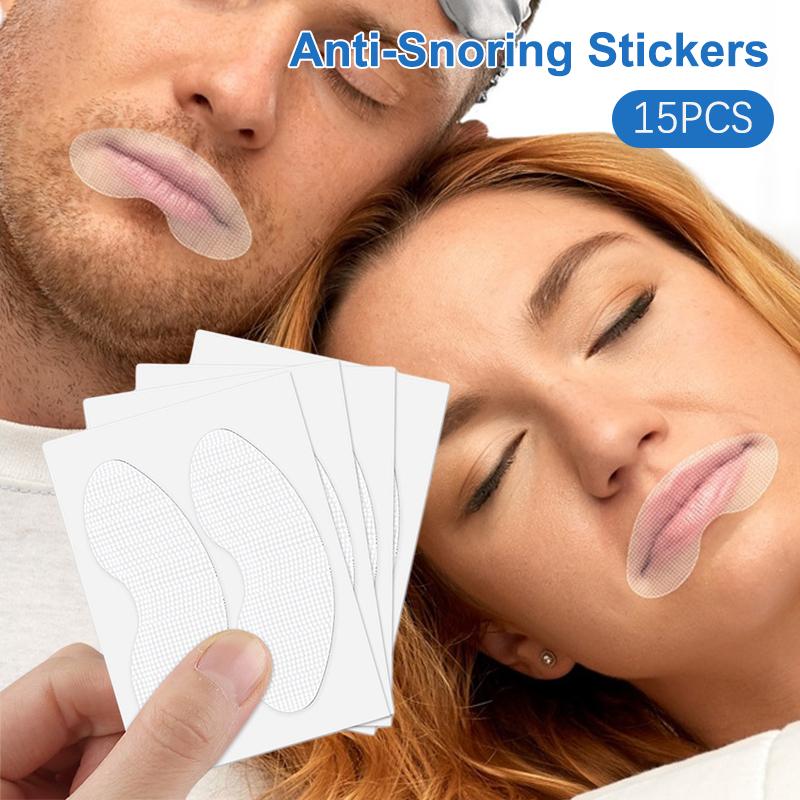 15Pcs Anti-Snoring Stickers For Children Adult Night Sleep Lip Nose Breathing Improving Patch Mouth Correction Sticker Tape