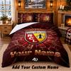 Racing Club De Lens Pattern Bedding 3Pcs Set Custom Name, Bed Sheet And Pillowcases For Home Bedroom