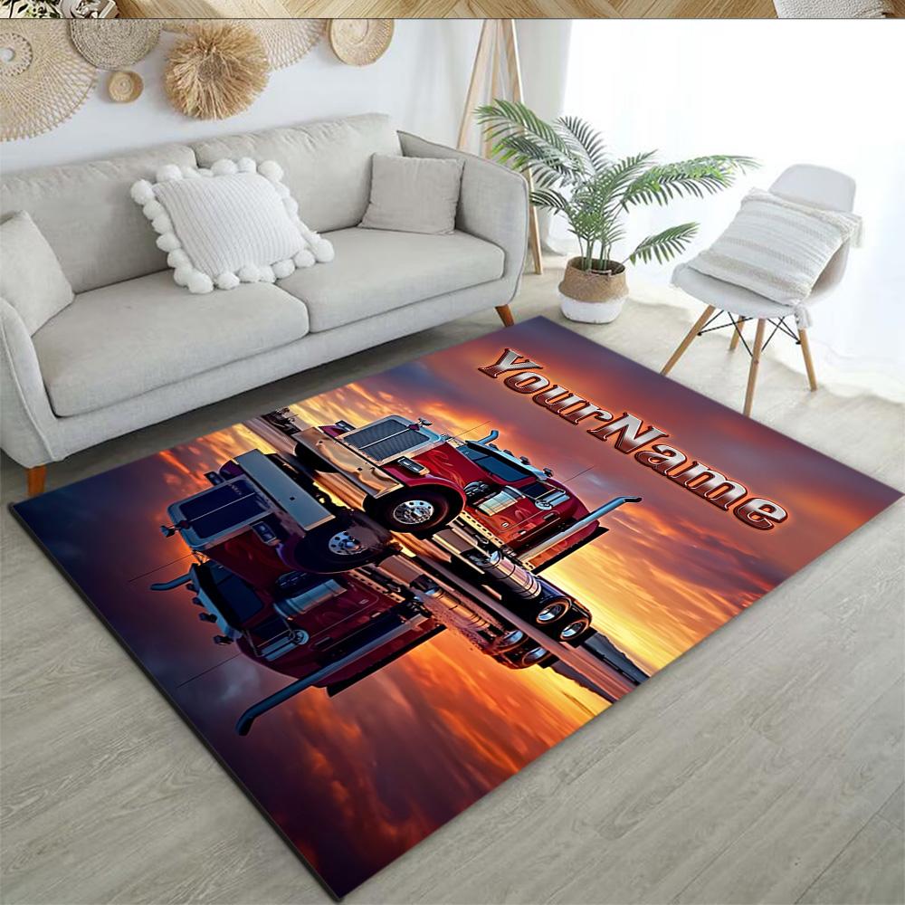 Peterbilt Heavy Trucks Personalized Name Floor Rug Office Rug Perfect for Hallway Entryway Decorate room Kitchen Antislip Carpet Decorate Offices
