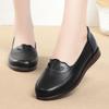 Spring and Autumn Genuine Leather Rubber Sole Soft Sole Middle-aged and Elderly Shoes Flat Leather Shoes Women's Shoes
