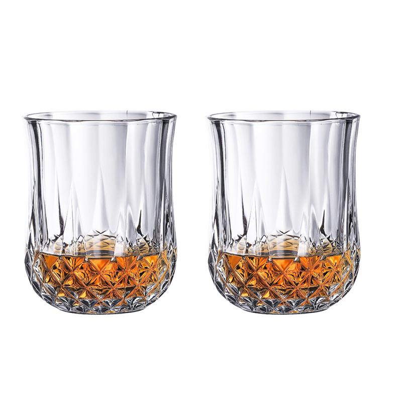 2pcs 215ml Diamond Whiskey Glass Household Nordic Classic Wine Tasting Glass Crystal Personalized Vodka Beer Cocktail Glasses
