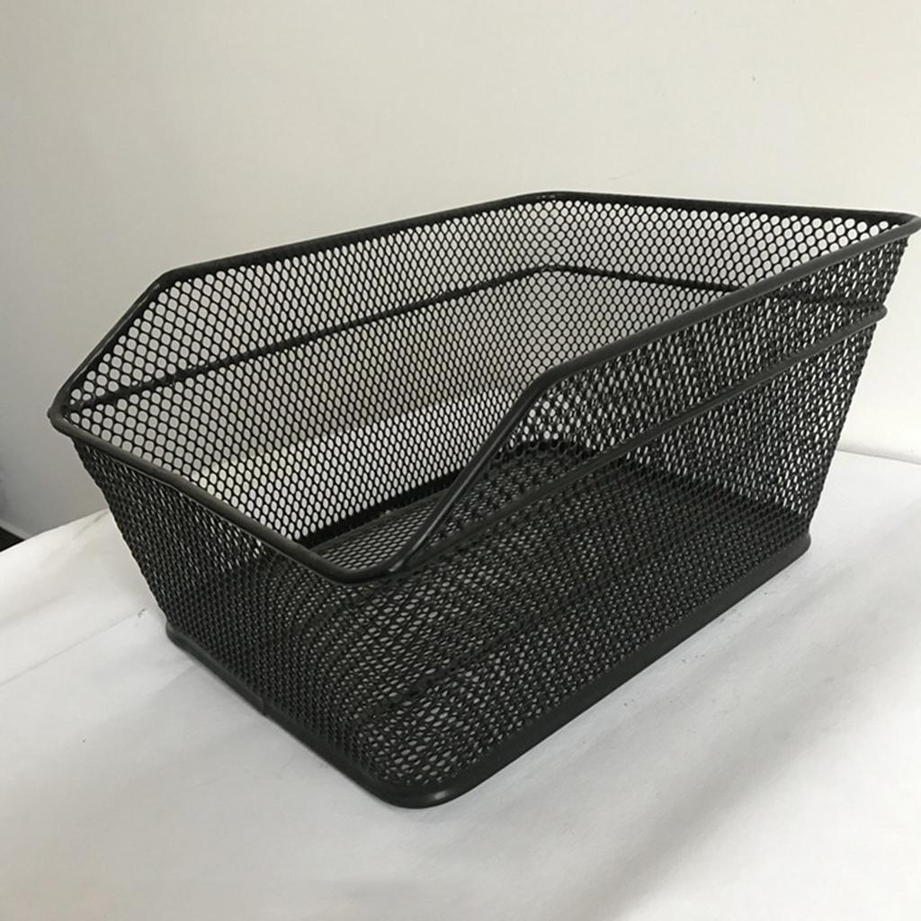 Bike Basket Large Capacity Water Resistant High Load Bearing Sturdy Metal Rear Bike Basket