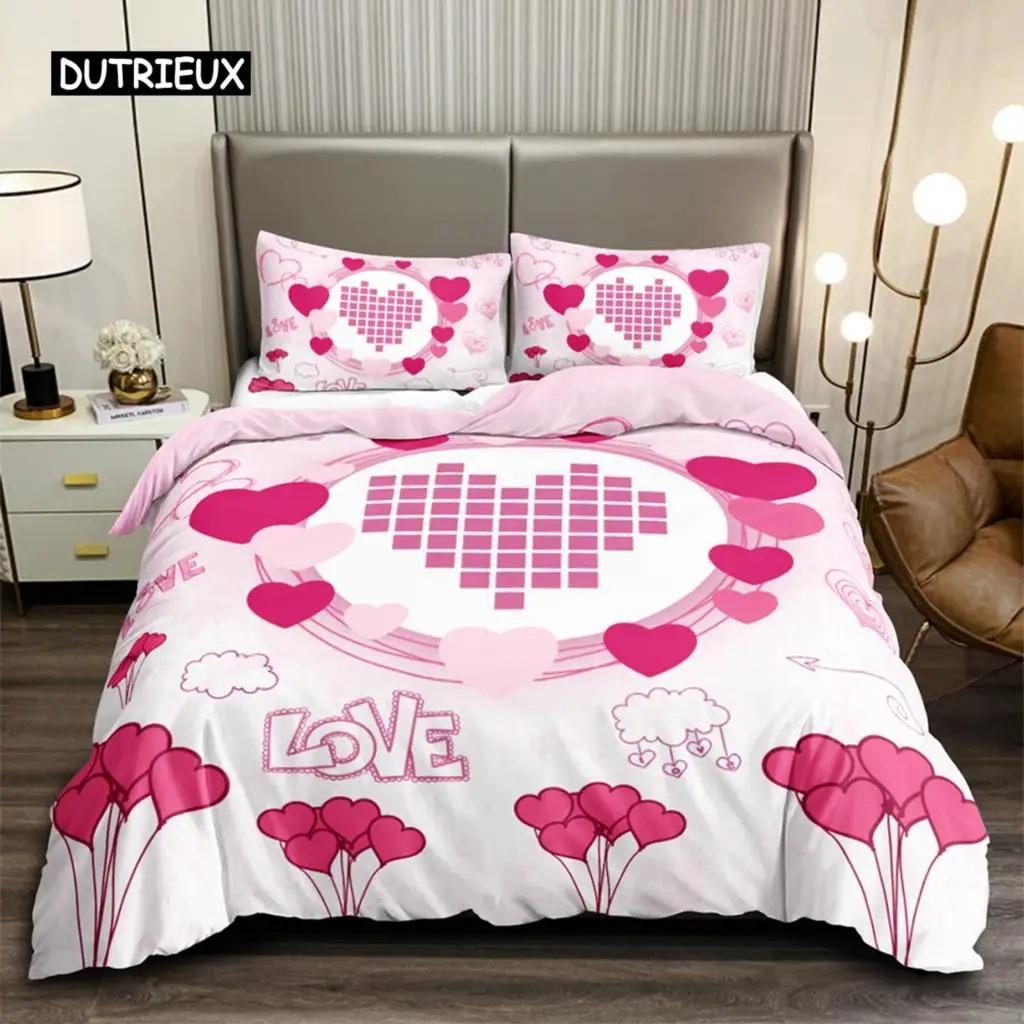 Romantic Red Rose Duvet Cover Set Printed Floral Bedding for Adults Teens Blossom Flower Theme Comforter