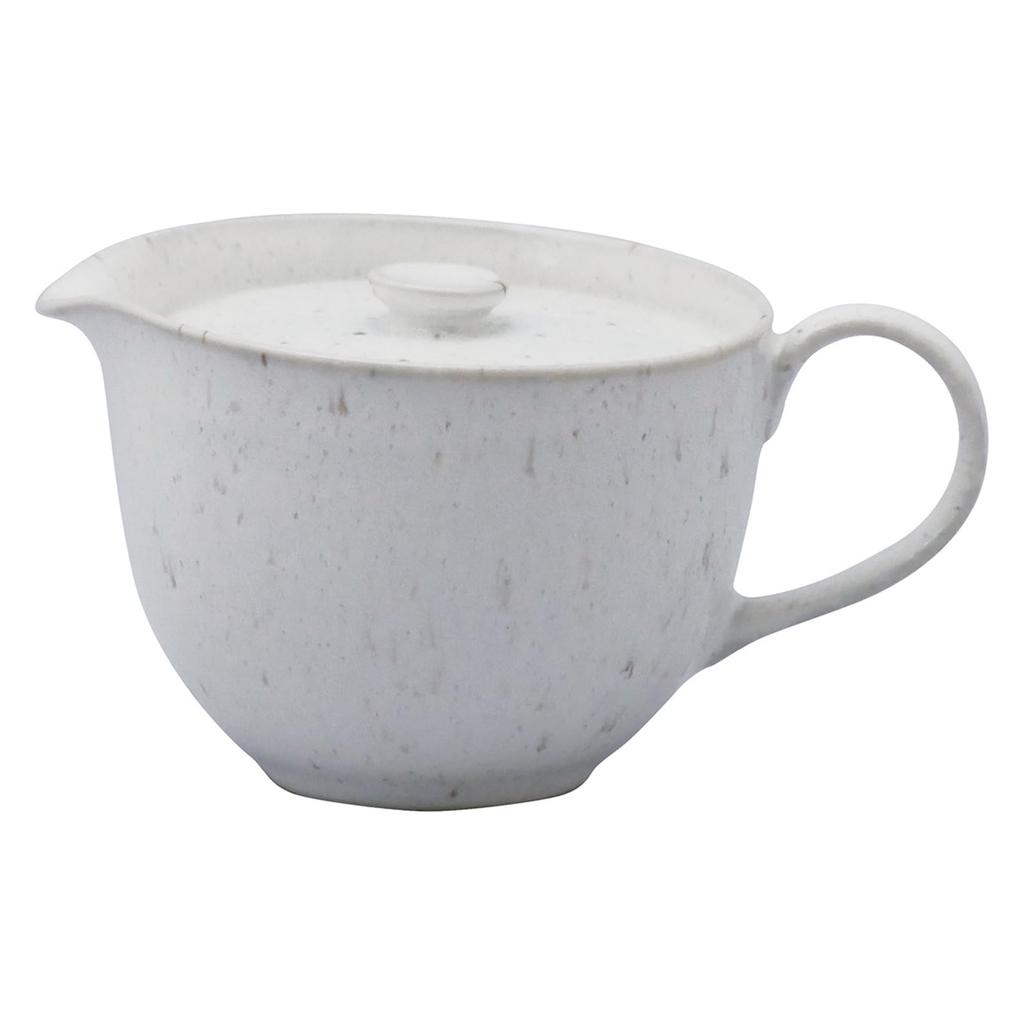 Mino Ware Easy-to-Clean Shibori Teapot, Approx. 300ml, White, Made In Japan, 7127-4120