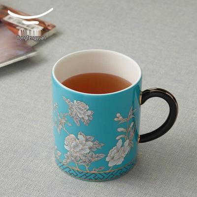 Yongfengyuan Ink Peony Ceramic Mug